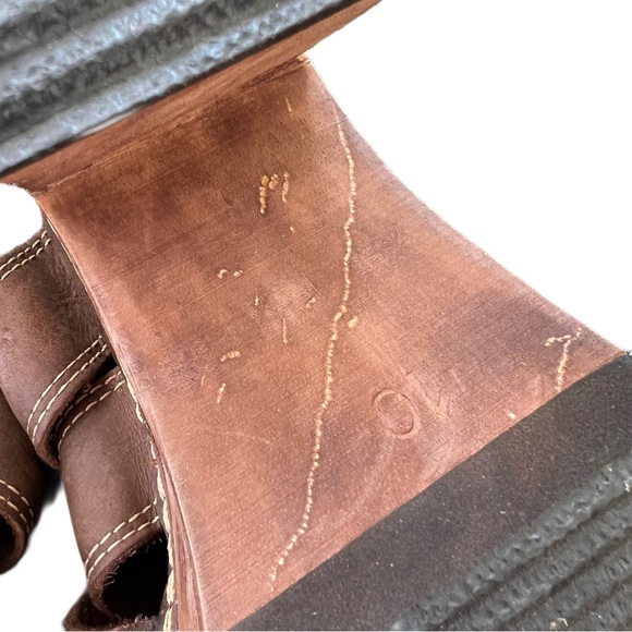 Y2K Bongo Brown Leather Chunky Heels - Picture 6 of 7